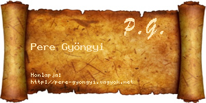 Pere Gyöngyi névjegykártya